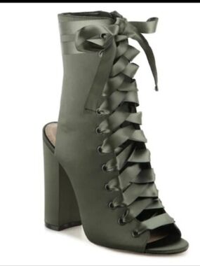 Aldo Rosamia Satin Lace-Up Peep-Toe Block Heels